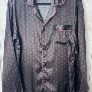 Twin boat Men's Paisley Patterned Black Shirt size medium